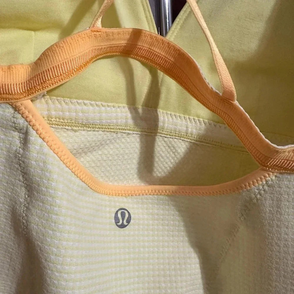Lululemon athletica white/yellow tank tops size 8 - Picture 5 of 7